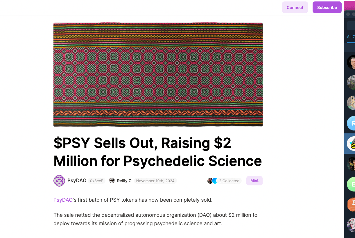 $PSY Sells Out, Raising $2 Million for Psychedelic Science