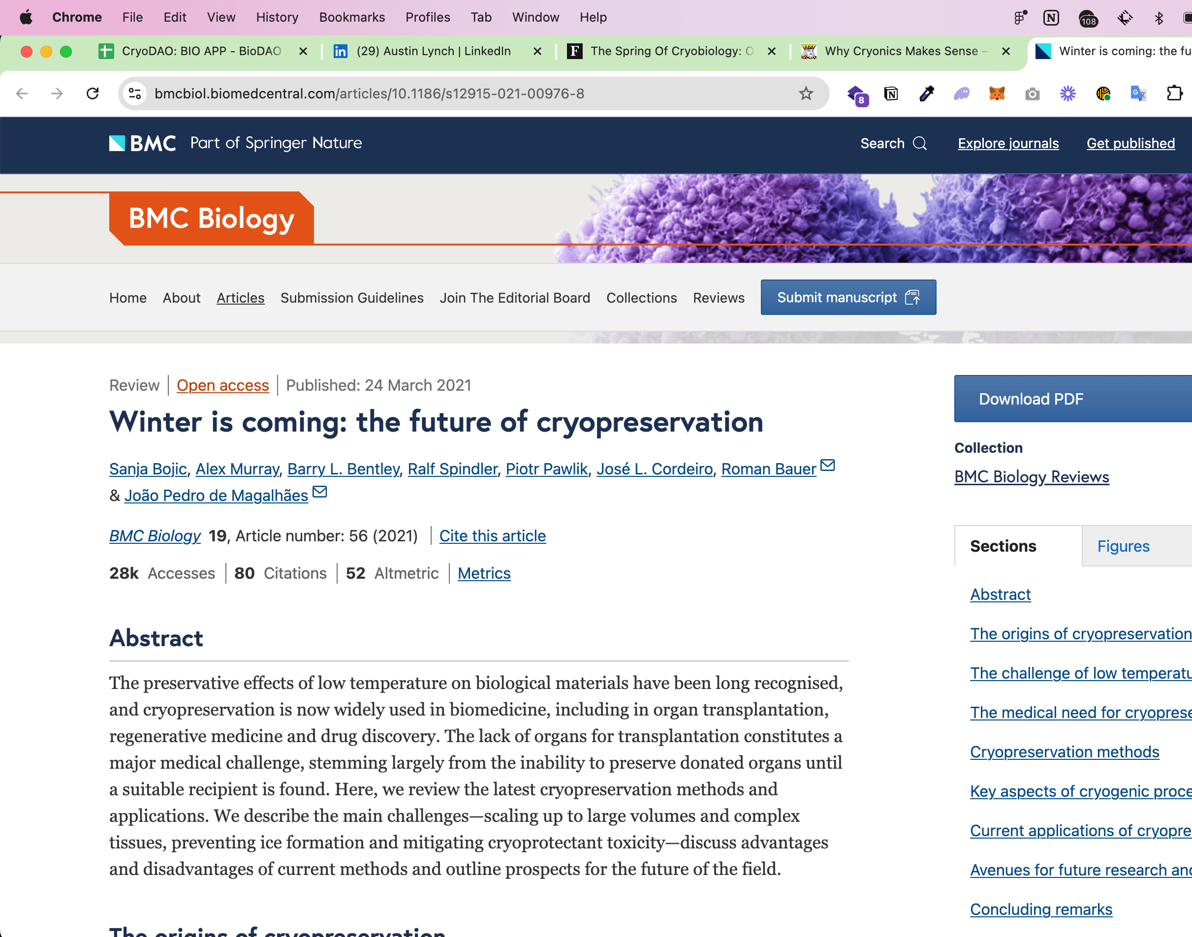 Winter is coming: the future of cryopreservation